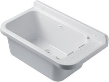 PILOZZA a MURO 60 Cm LAVABO LAVATOIO ESTERNO INTERNO SOSPESO in RESINA BIANCO