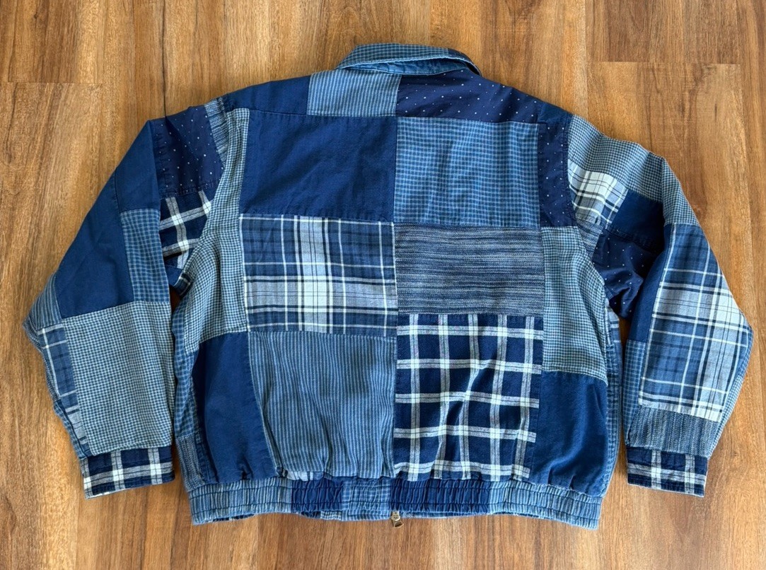NWT Polo Ralph Lauren Indigo Blue Patchwork Windbreaker Jacket Women’s L Bomber image 8