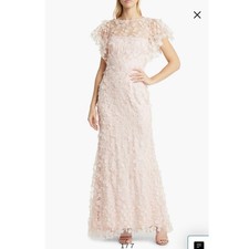 Eliza J  Floral 3D Embroidered Flutter Sleeve Gown NWT Sz 6
