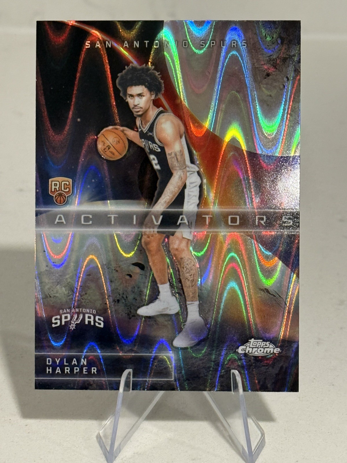 2025-26 Topps Chrome #AC-12 Dylan Harper Activators RayWave RC Refractor