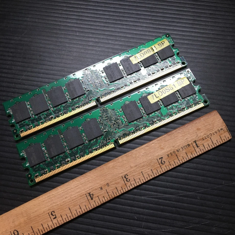 2PCS Samsung 512MB 2Rx8 PC2-4200U-444-10-B3 M378T6453FZ3-CD5 0529 PC Memory - Image 2 of 4