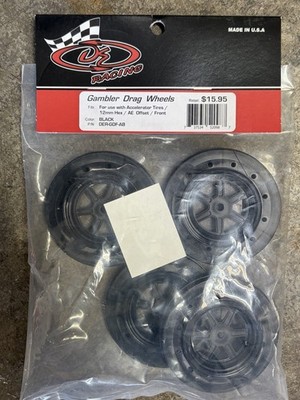DE Racing Gambler Wheels for Accelerator Tires / BLACK / 4pcs DER-GDF-AB