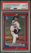 2024 Bowman Chrome Yoshinobu Yamamoto Mega Box Red /5 PSA 10