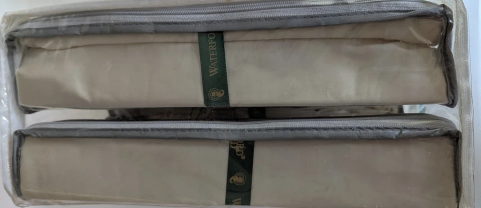 Nuevo Juego de Sábanas Waterford King Esmoquin Marfil Plano Ajustable Fundas de Almohada Ropa de Cama Foto 2 de 4