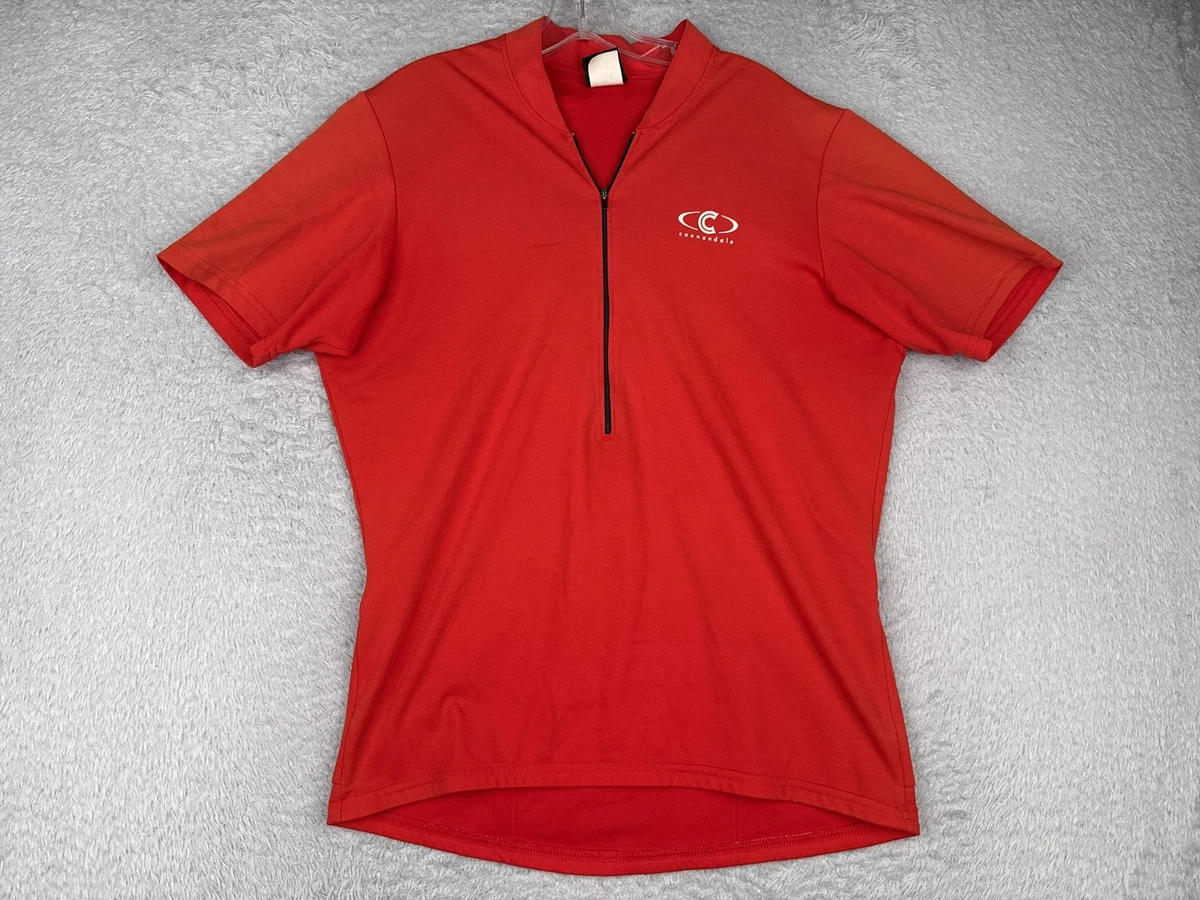 Maillot Cycliste Homme Cannondale – Rouge, Manches Courtes, 1/4 Zip – Vintage Saeco – Taille XXL