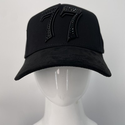 El Barbas Mens Snapback Black One Size 77 Embellished A-Frame Suede Brim