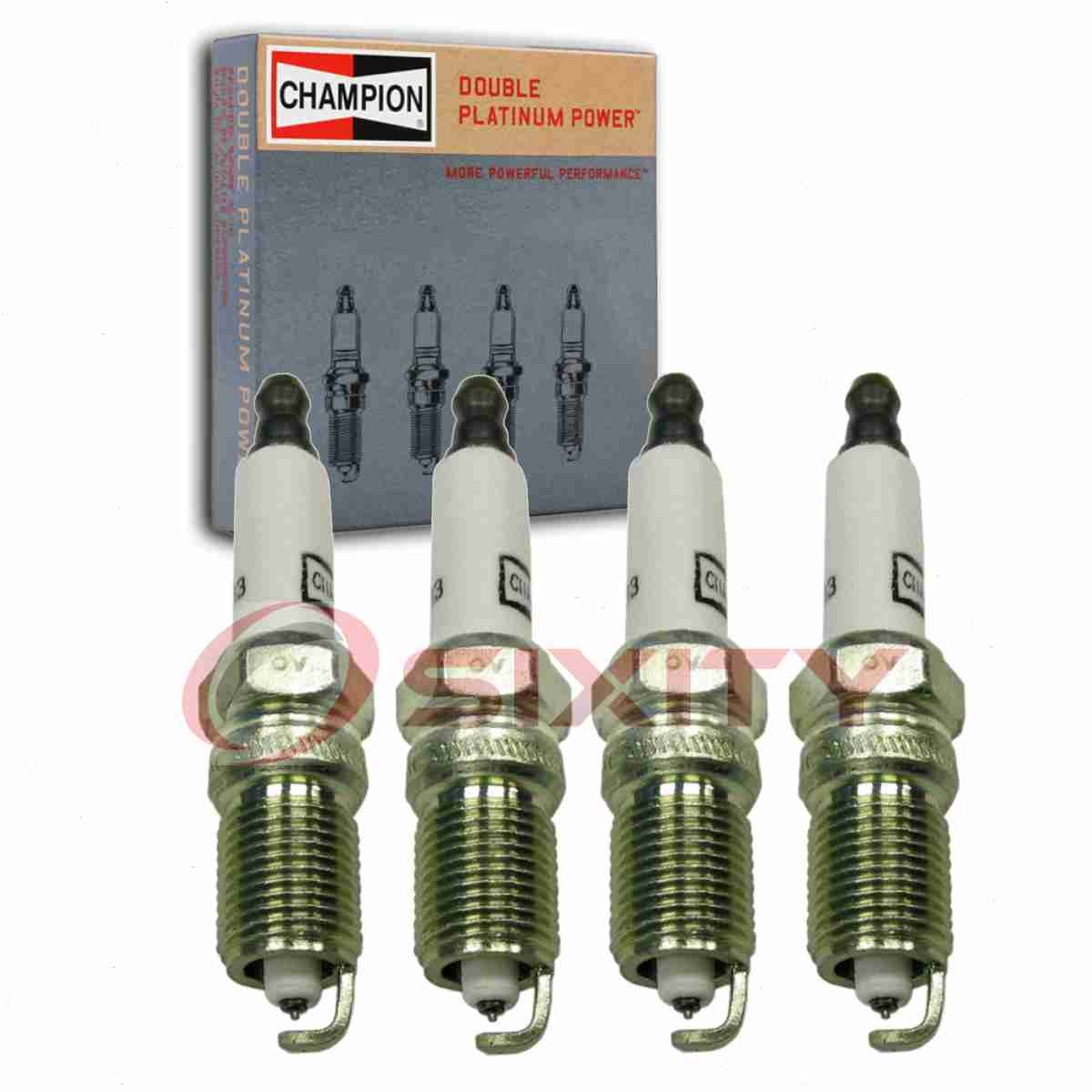 4 pc Champion Double Platinum Spark Plugs for 1998-2000 Isuzu Hombre 2.2L L4 vx
