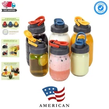 6 Pack Mason Jar Lids, Regular Mouth Pour Spout Flip Cap Lids for Ball Brand ...