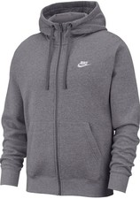 Nike Club Men  s Full-Zip Fleece Hoodie Dark Grey Heather Size Medium FN3861-063