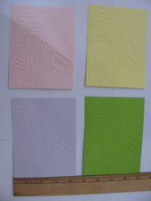 Lot of 4 EASTER EGG Die Cut Embossed Cardstock Panels 4.25" X 5.5" HANDMADE NEW