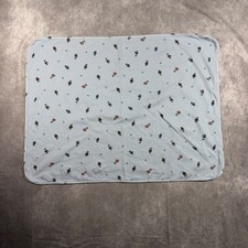 Ralph Lauren Polo Bear Baby Security Blanket Blue Pinstripe White Cotton