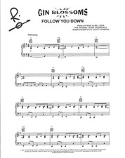 Partituras firmada por Robin Wilson de Gin Blossoms Follow You Down certificado de autenticidad autografiadas