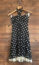 Chico's Polka Dot Dress Black And White Size Small Made in USA