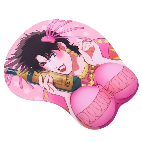 Alfombrilla de ratón 3D rosa Joseph Joestar anime con reposamuñecas - Imagen 3 de 6