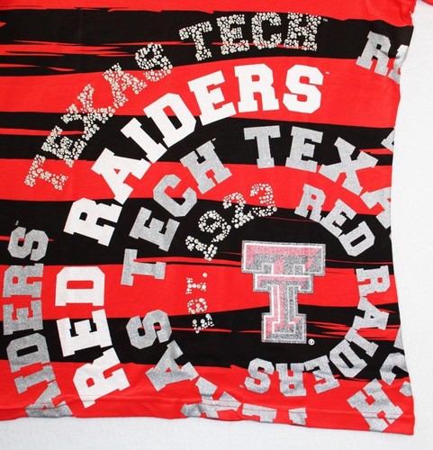 Emerson Street Womens M Texas Tech Red Raiders Enhanced Tee Top V-Neck Shirt Red - Picture 3 of 4