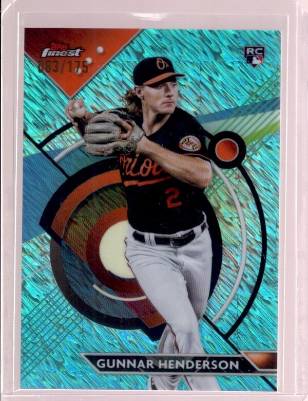 GUNNAR HENDERSON 2023 Topps Finest #100 Aqua Shimmer Refractor Rookie RC #/175
