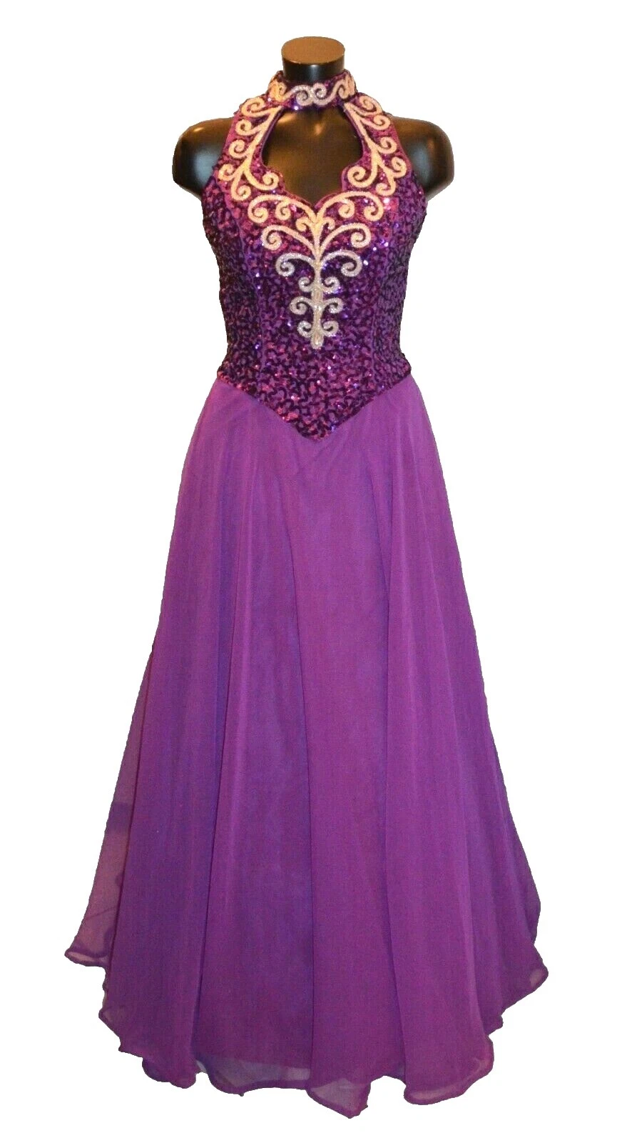 Vestido de chifón Vestidos VINTAGE 1980s para Mujer