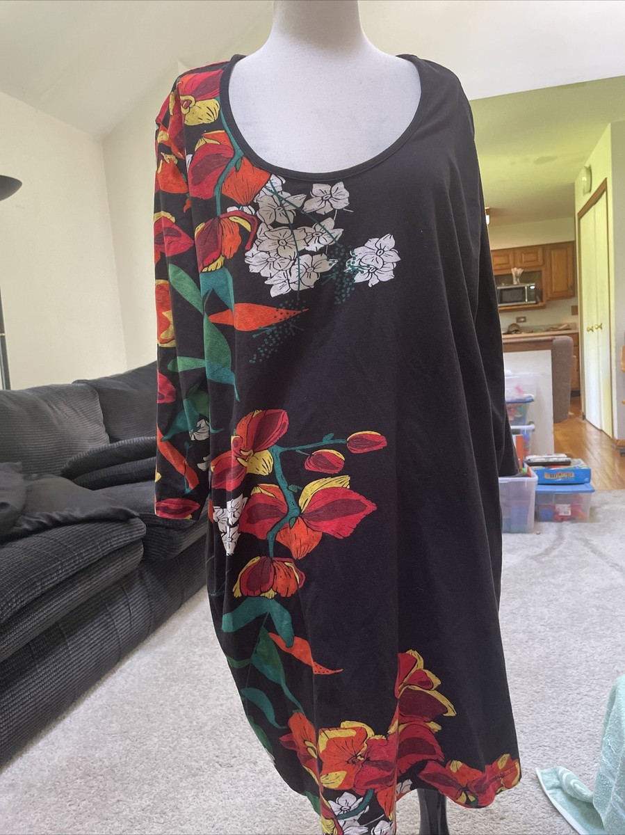 Ulla Popken Multi Colored Floral Midi Dress Short Sleeve Size 24 - 26 Ulla Popken Multi Colored Floral Midi Dress Short Sleeve Size 24 - 26