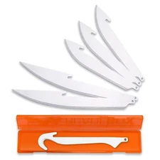 3.5" RazorSafe Replacement Knife Blades - 6 Piece Combo Set (3 Drop-Point, 2 ...