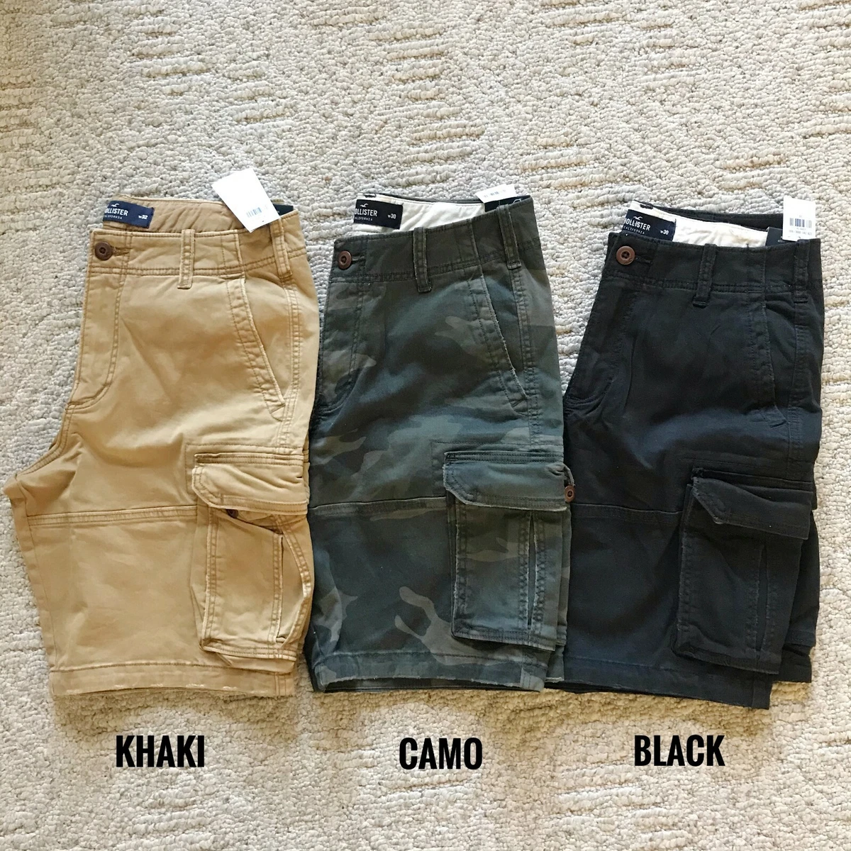 Mens cargo shorts hollister cheap