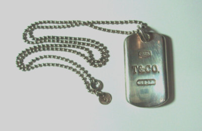 Sterling Dilver Tiffany & Co. Pendant Necklace Unisex VERY HEAVY w/Bead Chain
