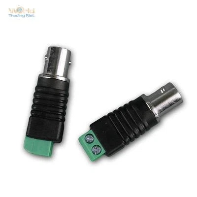 WORLD-TRADING-NET 2 Draht Verbinder auf BNC Buchse 2er Set, Adapter BNC-Kupplung für CCTV Kamera