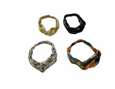 Set Of 4 Boho Floral Twisted Knot Headband Elastic Wrap Turban/Sports Hairband