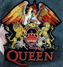 Large QUEEN Classic Rock Band Licensed Battle Jacket Back Patch ~ Crest Logo