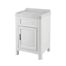 Lavabo con mobile lavatoio 1 anta artu' mobiletto bagno in resina ghiaccio 