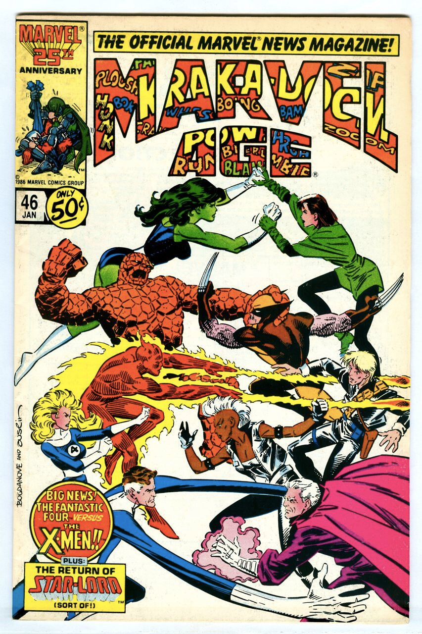 MARVEL AGE #46 (1987) Fantastic Four Vs X-MEN! Star-Lord! SHE-HULK! Comet Man!