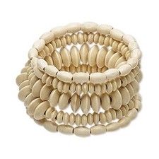 Lightweight Pagoda Tree Wood Bead Memory Bracelet 6 coils ~ Great for SUMMER!