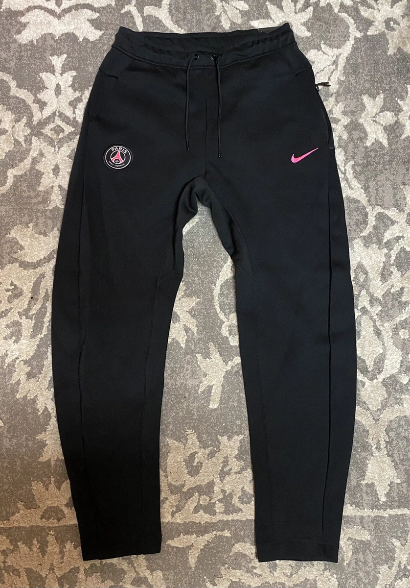 Nike PSG Paris Saint Germain Tech Fleece Pants Black Mens Sz Large  AH5468-010