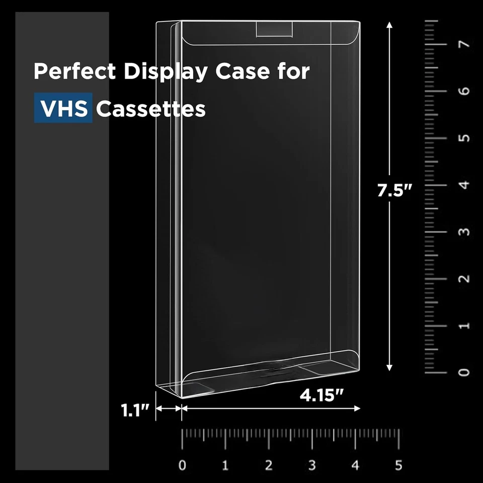 10x Funda Protectora de Caja para Cassette VHS Premium Cinta Protectora Estuche de Plástico Foto 3 de 4