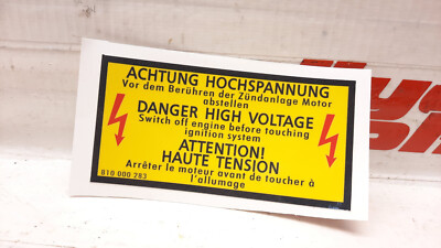 AUFKLEBER ACHTUNG HOCHSPANNUNG VW JETTA GT G60 16V VR6 US SYNCRO 810000283