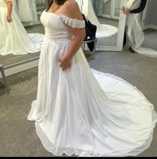 davids bridal wedding dress size 16 used