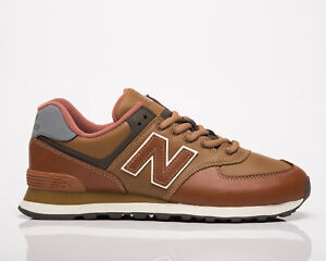 New Balance 574 Men's Brown Low Casual Leather Athletic Lifestyle ...