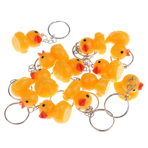 12pcs / Lots Netter Plastikgelb Ente Auto / Beutel, der Dekor Schlüsselring - Bild 5 von 8