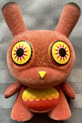 Kidrobot Dunny Red Dievas Owl CHASE Nathan Jurevicius Sideshow 2013 Flocked RARE