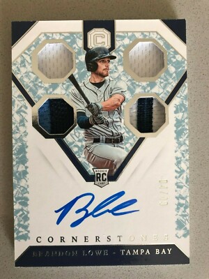 2019 Panini Chronicles Cornerstones Brandon Lowe Autograph Relic # 4/49 Rookie