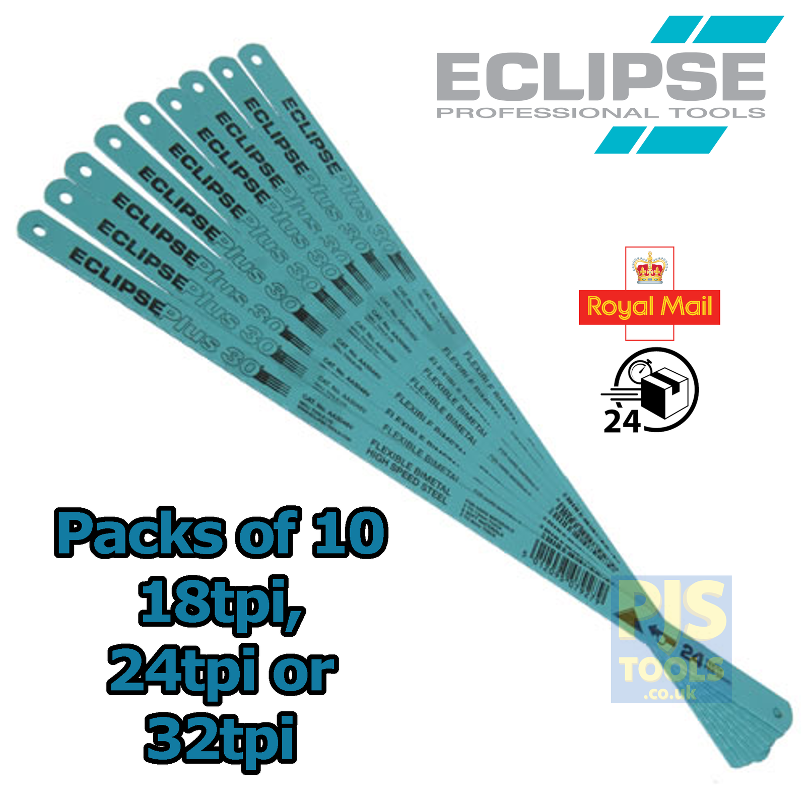 10 x Eclipse plus 30 300mm bi metal hacksaw blades 12 x 1/2 x 18, 24 or