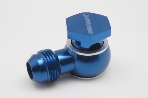 M18 Banjo Eye to AN-10 Male JIC Flare + Banjo Bolt M18x1.5 34mm Long Alloy Blue - Picture 2 of 6