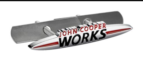 MINI JCW John Cooper Works emblème insigne logo calandre 135mm clubman S one - Picture 1 of 5