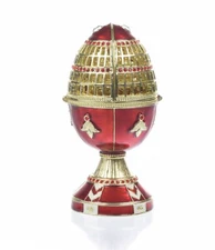 Faberge Egg & Castle of Keren Kopal gold plated with Austrian crystals