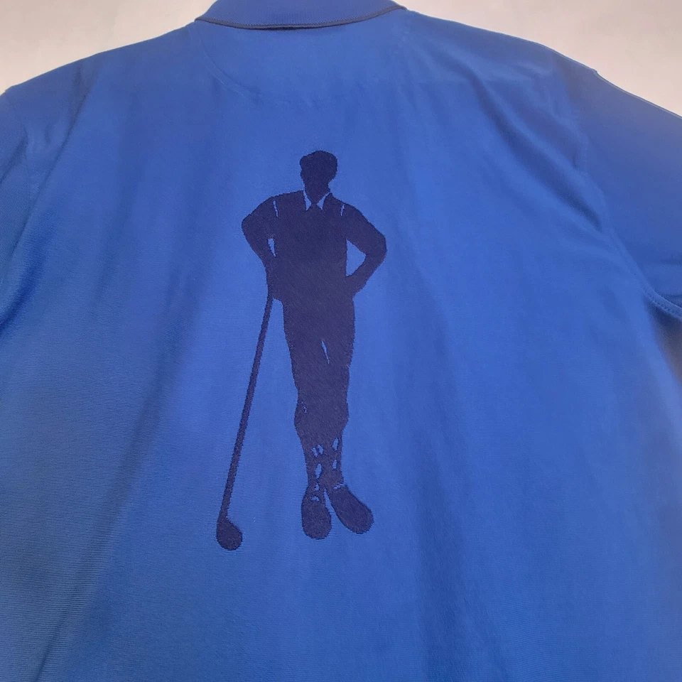 Camisa polo de golf Payne Stewart grande 100 % poliéster silueta grande en la espalda azul Foto 3 de 4