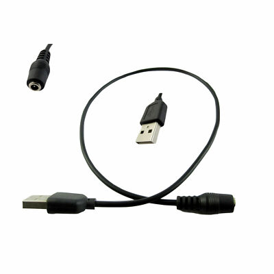 1pcs USB 2.0 A Male Plug to DC Power Jack Female 3.5mm x1.35mm Cord Black Cable