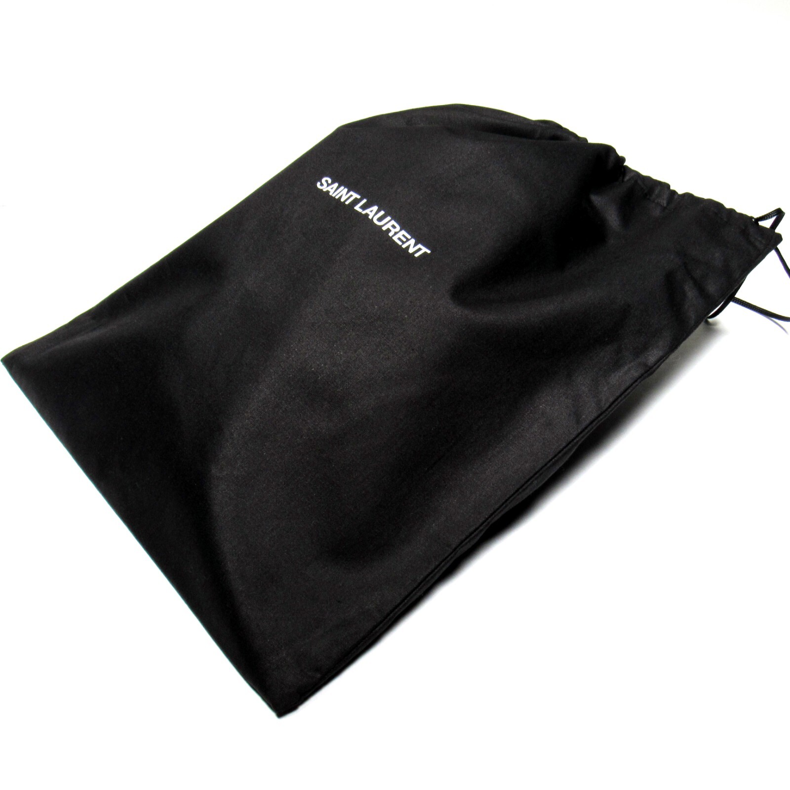 Saint Laurent Sacchetto antipolvere con coulisse in twill completamente foderato nero 15 1 2" x 12"