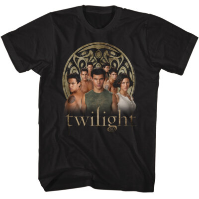 Twilight Movie T- Shirt  Wolfpack Group Adult New Licensed Black Cotton SM - 5XL