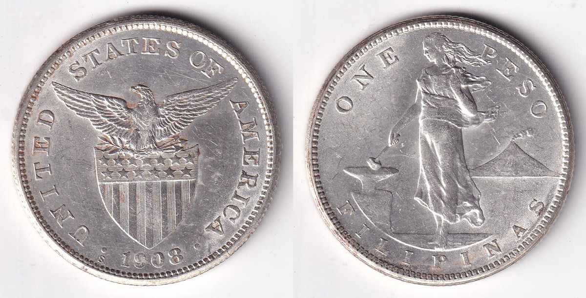 1 Peso 1908-S US-Philippines United States of America Coin A | eBay