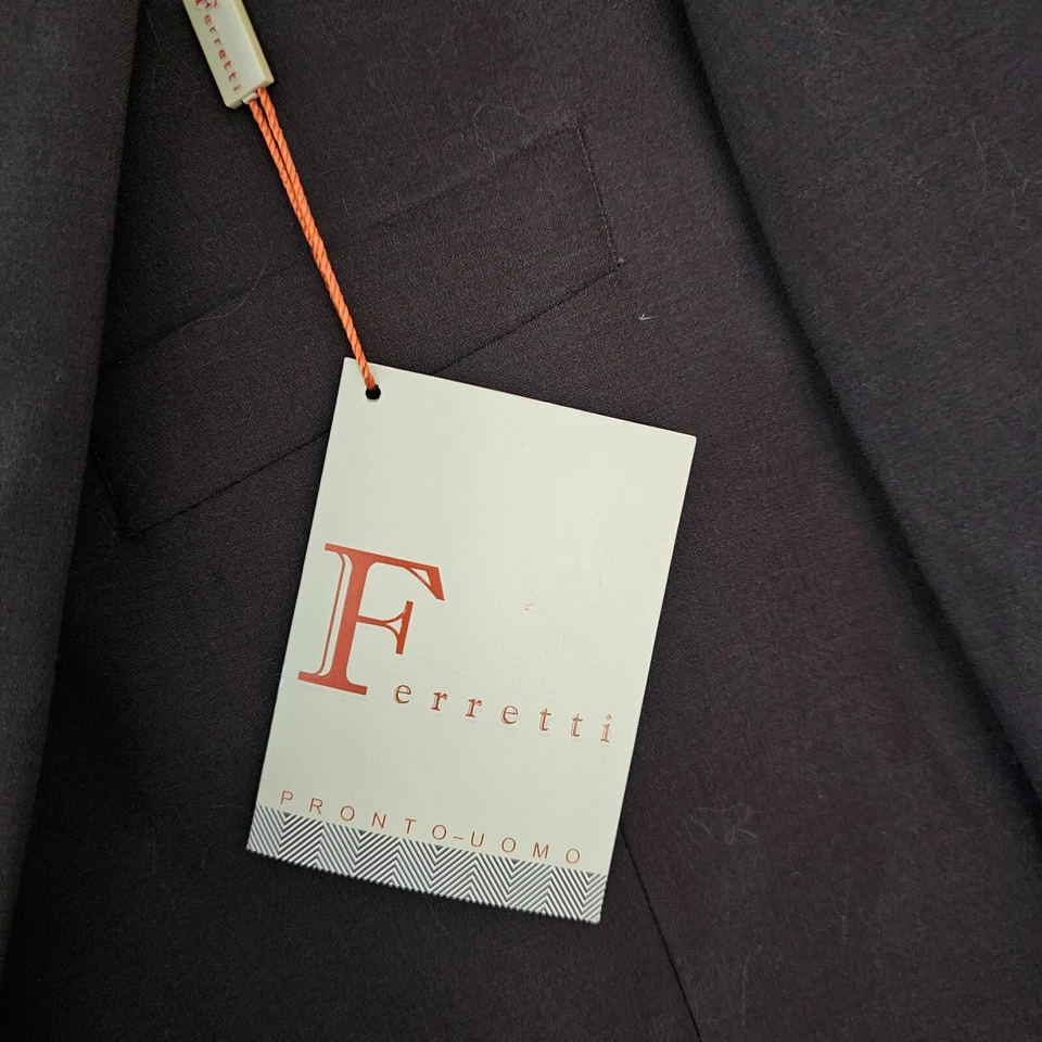 Blazer Ferretti Uomo Para Hombres 42R Marrón Super 100s Lana Suave Mano Lujo Nuevo con Etiquetas Foto 2 de 4