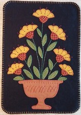 TM-04 "Thread Song" Vase of Flowers Penny Rug Wallhanging Needlework Pattern